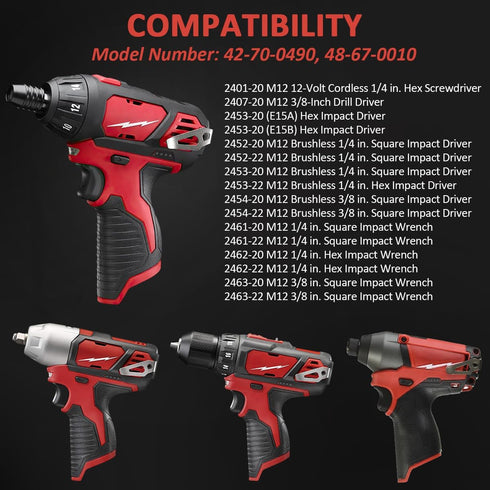 Belt Clips for Milwaukee, 2pcs 42-70-0490 Drill Tool Clips Hook Kit with Screws Fit for Milwaukee Hex Screwdrive, Drill Driver, 12 Volt Power Tool...