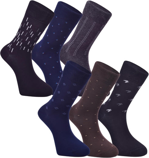 BELINO 6 Pairs of Men's Socks, Men's Dress Socks, Classic Cotton Dress Socks for Mens, Business Socks 7/10...