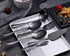 HOMQUEN 6-Piece Black Serving Flatware Silverware Set,Stainless Steel Serving Utensil Set,Include Cake Server, Slotted Serving Spoon, Serving Spoo...
