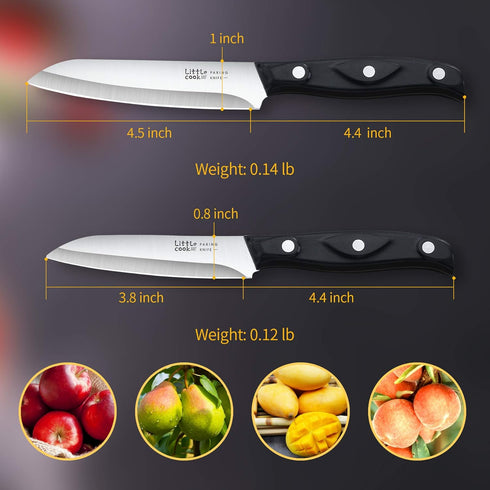 2PCS Paring Knife - Little Cook Paring Knife Set - Ultra Sharp Kitchen Knife - Fruit Knife - German stainless Steel - ABS Handle...