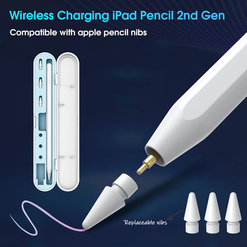 iPad Pencil 2nd Generation with Magnetic Wireless Charging, iPencil 2nd Generation with Palm Rejection, Stylus Pen for iPad Air 4/5 & iPad Mini 6 ...