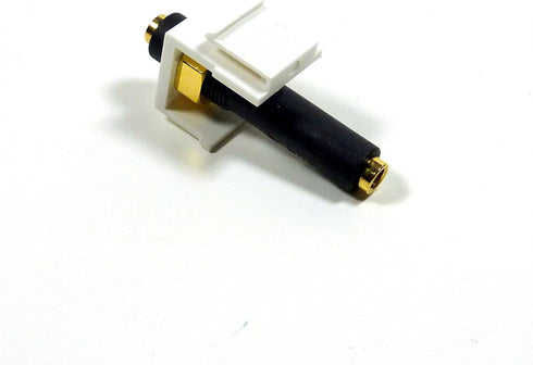 3.5mm Keystone Snap-in Stereo Jack White Female in-line Modular Coupler for Wall Plate; 45-774...