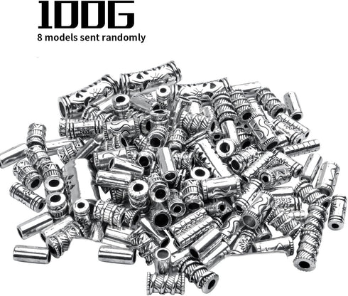 100g (About 80-150pcs) Assorted Column Spacer Beads Tibetan Silver Tube Beads for Bracelet Necklace Jewelry Making Crafts DIY,7 Styles,4-16mm...