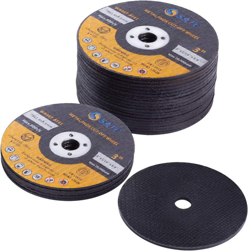 S SATC Grinder Wheel 25 PCS Cut Off Wheels 3 Inch Cut Off Wheel 3"x1/16"x3/8" Fits Any Angle Grinder Air Tool...