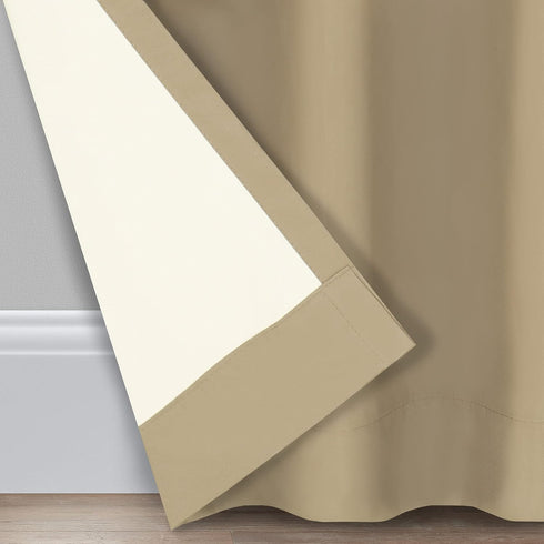 eclipse Microfiber Total Privacy Blackout Thermal Grommet Window Curtain for Bedroom (1 Panel), 42 in x 84 in, Beige...