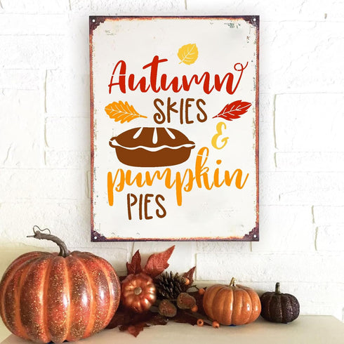 Large Fall Stencils 12” Fall Stencil Happy Thanksgiving Stencils Pumpkin Stencil for Painting on Wood Give Thanks Templates...