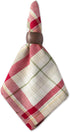 DII Orchard Plaid Collection Linen Tabletop Essentials, Napkin Set, 20x20, Taupe/Red, 6 Piece...