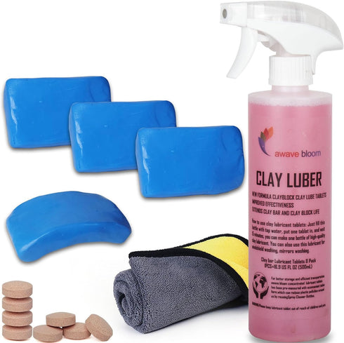 Car Clay Bars Auto Detailing 400g and Clay bar Lubricant Tablets 8 Pack(1pcs=16 oz) Clay bar kit,Include Portable Spray Bottle and Micro Fiber Tow...