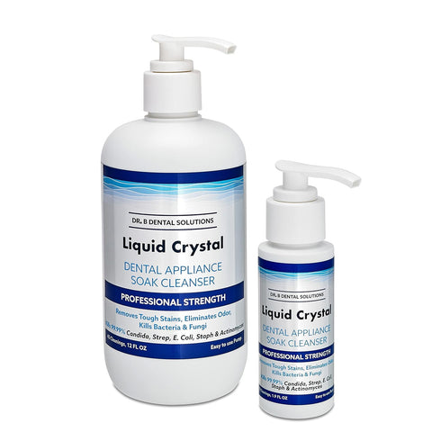 Dr. B Dental Solutions Liquid Crystal Soak Cleanser for Oral Appliances, Dentures, Night Guards, Aligners, & Other Devices...
