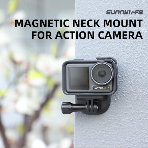 Magnetic POV/Vlog Neck Mount Holder with Lanyard Strap for GoPro 12 11 10 9 /Insta360 X3 Go3 Ace Pro/DJI Action 4 Osmo Pocket 3 Cameras...