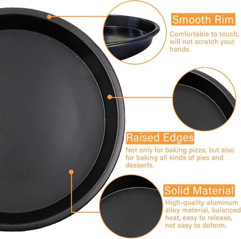 3pcs 7inch Non-Stick Bakeware Pizza Pan Aluminum Baking Pan for Healthy & Durable...