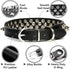 Spiked Dog Cat Collar Male Black Soft Leather Spike Puppy Collars Adjustable Mushroom Anti Bite Studded Dog Collars for Small Medium Large Dogs Ch...