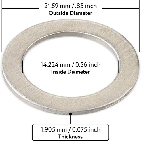 Mission Automotive 20-Pack of Oil Crush Washers/Drain Plug Gaskets Compatible with Honda - Compatible with OEM 94109-14000 - Fits Civic, Accord, C...