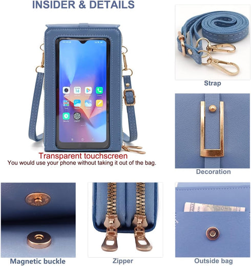 PORT&LOTUS Small Crossbody Handbags for Women PU Leather Cell Phone Purse Women's Handbags Shoulder Anti Theft Bags...