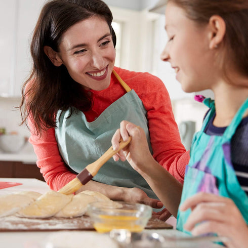 Boao 4 Pieces Natural Bristle Pastry Brush Beech Wooden Handle Basting and BBQ Brushes for Cooking, Butter, Oil, Egg, Marinade, Grilling, Baking, ...