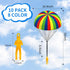 10 Pack Parachute Toys Easter Basket Stuffers for Toddlers, Tangle Free Parachute Toy with Small Figures, Outdoor Flying Toys Air Parachute for Bo...