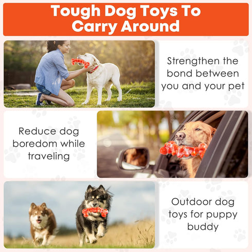 Dog Toys for Aggressive Chewers: Chew Toys for Training and Cleaning - Dog Toys for Large Dogs - Indestructible Dog Toy to Keep Them Busy...