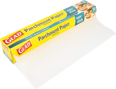 Glad Parchment Paper for Baking | Rolled Parchment Paper for Baking and Food Storage | 50 Square Feet White Parchment Baking Paper from Glad for E...