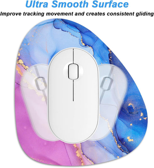 Rimilak Small Mouse Pad 6 x 7 Inch, Irregular Mini Mouse Pad with Non-Slip Rubber Base, Waterproof Compact Mouse Mat for Laptop Computer Wireless ...