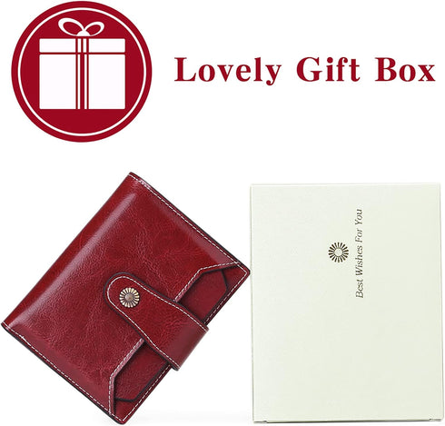 Falan Mule Women's Wallet, Genuine Leather, Bifold, Compact, RFID Blocking, ZAC-Burgundy, 10 Slots, 2 Windows, Coin Zipper, 2 Full-Length Compartm...