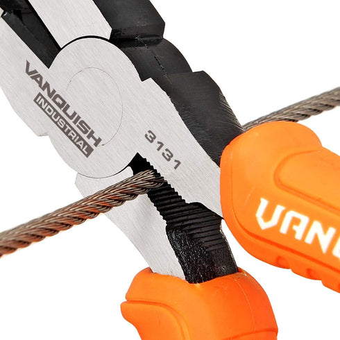 VANQUISH 8 Inch Long Needle Nose Pliers Industrial Grade Wire Cutters with Comfort Grip Handle (3131)...
