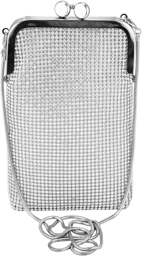 Evening Handbags Clutch Purses for Women Metal mesh Small Crossbody Bag Cell Phone Purse Wallet...