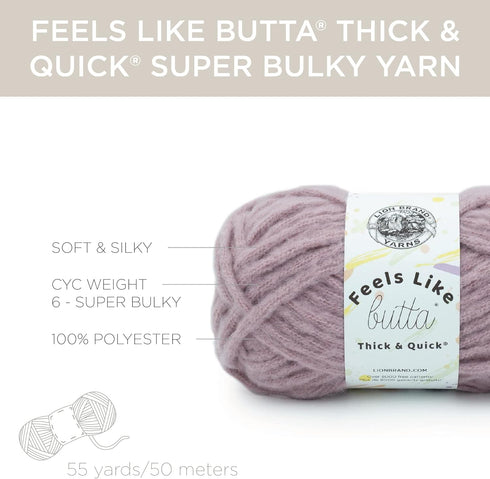 Lion Brand Yarn Feels Like Butta Thick & Quick Super Bulky Yarn for Knitting, 1 Pack, Woodrose......