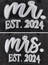 2 PCS Mr and Mrs Est 2024 Hats for Men Women, 3D Embroidered Adjustable Cotton Couples Baseball Cap...