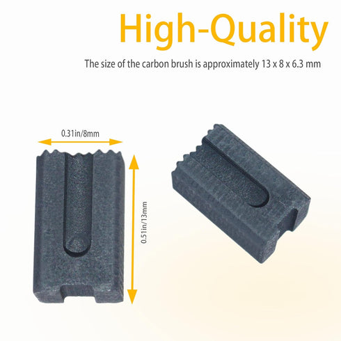Carbon Brush for Electric Tools 13 x 8 x 6.3 mm Compatible with DeWalt DW217 DW221 DW222 Power Tools Motor Replacement Accessories Carbon Metal...