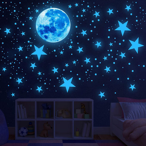 Glow in The Dark Stars,Glowing Stars and Moon Wall Decals, 1088 Pcs Ceiling Stars Glow in The Dark Kids Room Wall Decor, Perfect for Kids Nursery ...