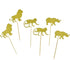 30 Pack Gold Glitter Jungle Safari Animal Cake Cupcake Toppers Cupcake Picks Decorations for Jungle Safari Animal Themed Baby Shower Birthday Part...
