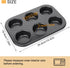 Beasea Muffin Pan 6 Cup, Set of 2 Non Stick Muffin Baking Pan, Carbon Steel Muffin Pan Bakeware Set Cupcake Baking Pan for Oven Baking...