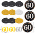 60th Anniversary Decorations Kit - Gold Glitter Happy Anniversary Banner, 9Pcs Sparkling Hanging Swirl, 6Pcs Poms - For 60th Wedding Party Decorat...