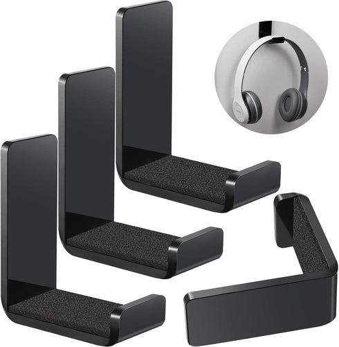 4 Pieces Headphone Hanger Headphone Hook Headset Holders Headphone Wall Mount with Adhesive Glues Headset Acrylic Holder Mount for General Purpose...