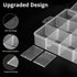 18 Grids Plastic Organizer Box with Dividers, Exptolii Clear Compartment Container Storage for Washi Tapes Beads Crafts Jewelry Fishing Tackles, S...