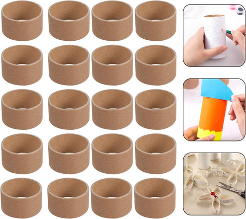 20pcs Kraft Paper Craft Tube Open-Ended DIY Round Paperboard Tubes Cardboard Rolls Painting Drawing Supply for Arts Crafts Project Accessories (Br...