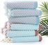 Pidada Hand Towels Set of 2 Striped Pattern 100% Cotton Soft Absorbent Decorative Towel for Bathroom (Brown)...