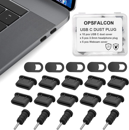 USB C Dust Plug and 3.5mm Headphone Plugs for Laptop Phone Thunderbolt Port Protection Anti Dust Cover MacBook Accessories Compatible with MacBook...