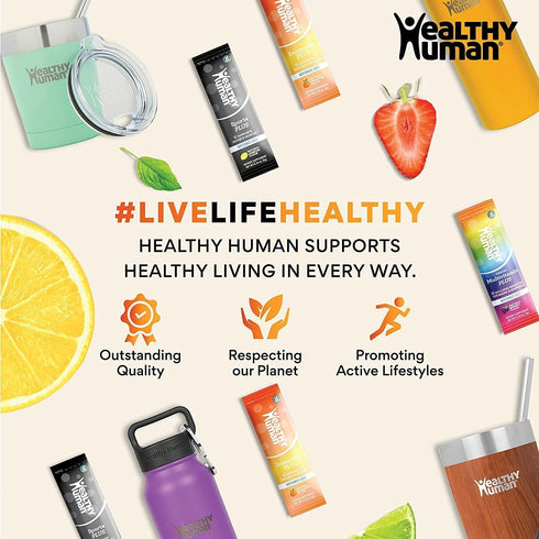 Healthy Human Stainless Steel Tumbler with Straw & Lid | Splash Proof Insulated Travel Cup | Eco-Friendly Coffee Tumblers | Water Cups with Straws...
