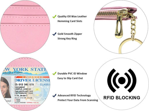 Padike Wallet for Women, Slim Credit Card Holder, Compact Size Minimalist Wallet (Z-Pink)...