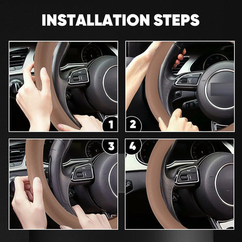 Car Steering Wheel Cover- Universal Car Accessory for Diverse Cars,Anti Slip Odorless Black, for Steering Wheel with a Diameter of 14.5"-15"?Silic...