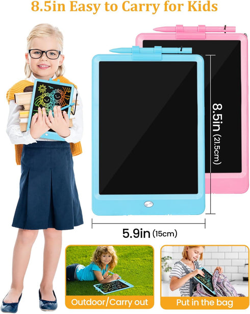 Drawing Tablet, 2pack Lcd Writing Tablet for Kids, Colorful Toddler Doodle Board, Erasable Reusable Electronic Drawing Pads, Educational and Learn...
