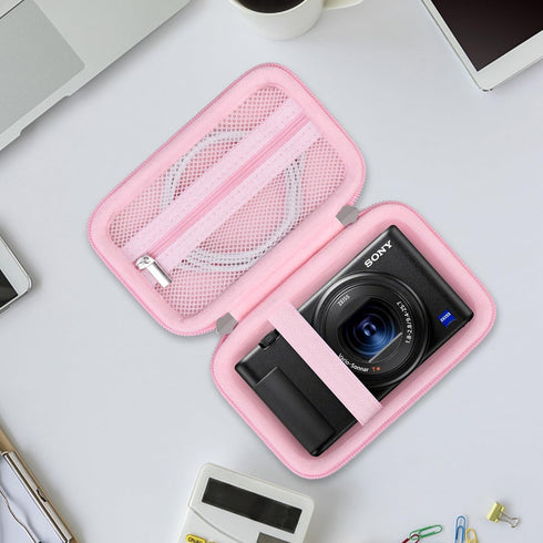 Hard Travel Case for Sony ZV-1F / ZV-1 / ZV-1 II Digital Camera, Digital Camera Protective Case Bag with Mesh Pocket for Battery, USB Cable, SD Ca...