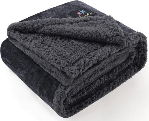 Luciphia Waterproof Blanket for Large Dogs Liquid Proof Furniture Protector Washable Pet Reversible Bed Cover for Couch Soft Sherpa Fleece Cat Bla...