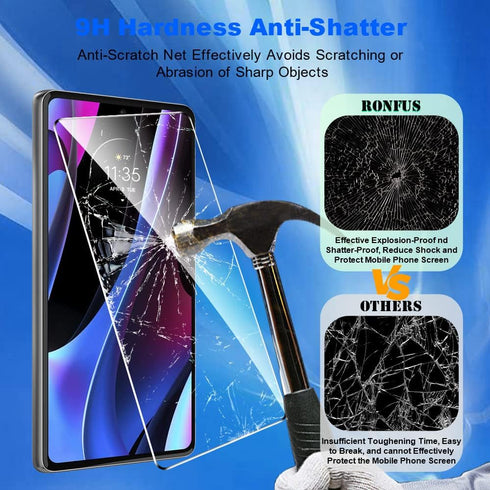 3 Pack Compatible for Motorola Edge Plus 2022 / Edge + 2022 /Edge Plus 2022 5G UW empered Glass Screen Protector,Case Friendly,Ultra HD, 9H Hardne...