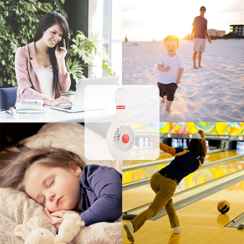 Handheld Portable Fan Bowling Pin Fan Mini Small Personal USB Fan for Home Office Sports Travel Bodybuilding and face fan for makeup Festival Holi...
