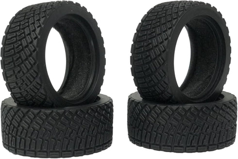 4PCS 65mm RC Rally Car Rubber Tires and Plastic Plating Wheel Rims Set 12mm Hex for 1/10 RC On-Road Rally Drift Racing Car for HSP Tamiya Sakura H...