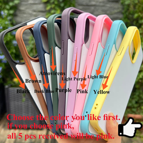 JUSTRY 5 Sets Sublimation Blanks Phone Case Bulk Covers Compatible with iPhone 14, 6.1-Inch, 2 in 1 2D DIY Clear Case Soft Rubber Cover+Inserts Ma...