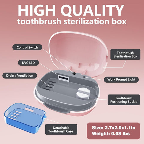 Toothbrush Covers Case San itizer and Holder with UV Light,Toothbrush Covers with Holder, Rechargeable Portable Toothbrush Cleaner Case, Toothbrus...