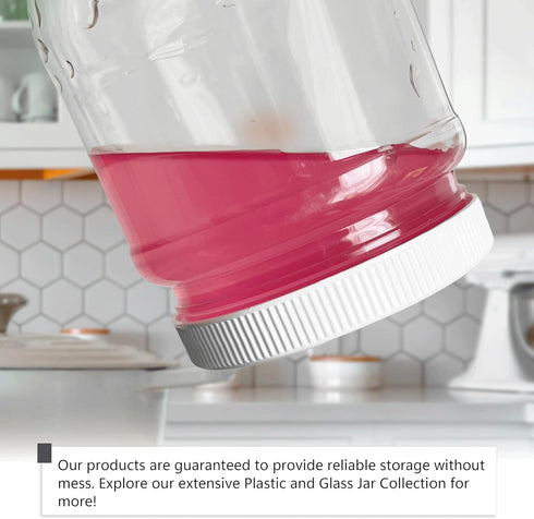Plastic Storage Jars with Leak Proof Lids, BPA Free, Hand Wash Only (12oz Jar, 6PK)...